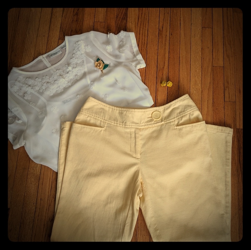 INC Canary Yellow Capri Pants